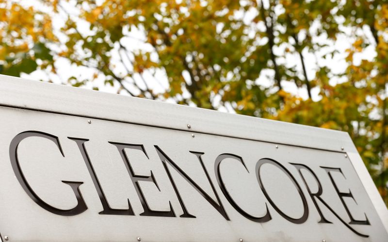 FILE PHOTO: The logo of commodities trader Glencore is pictured