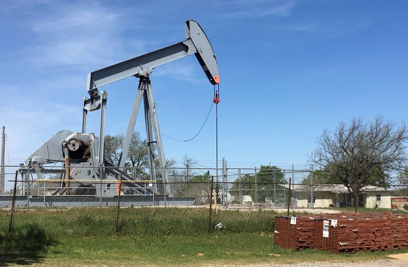 FILE PHOTO: An oil pumpjack is seen in Velma, Oklahoma