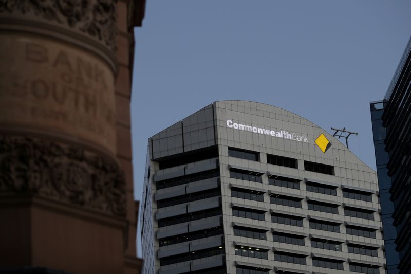 FILE PHOTO: An office building with Commonwealth Bank logo is