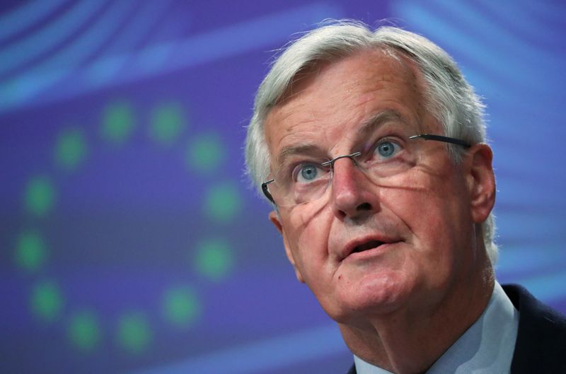 EU’s Brexit negotiator Michel Barnier gives a news conference after