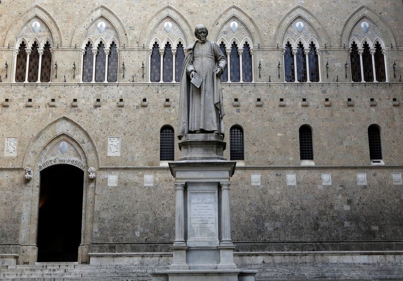 FILE PHOTO: Monte Dei Paschi bank headquarters is pictured in