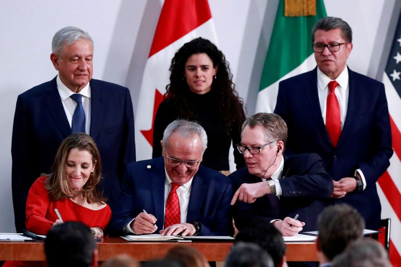 FILE PHOTO: U.S.-Mexico-Canada Agreement (USMCA) signing in Mexico City