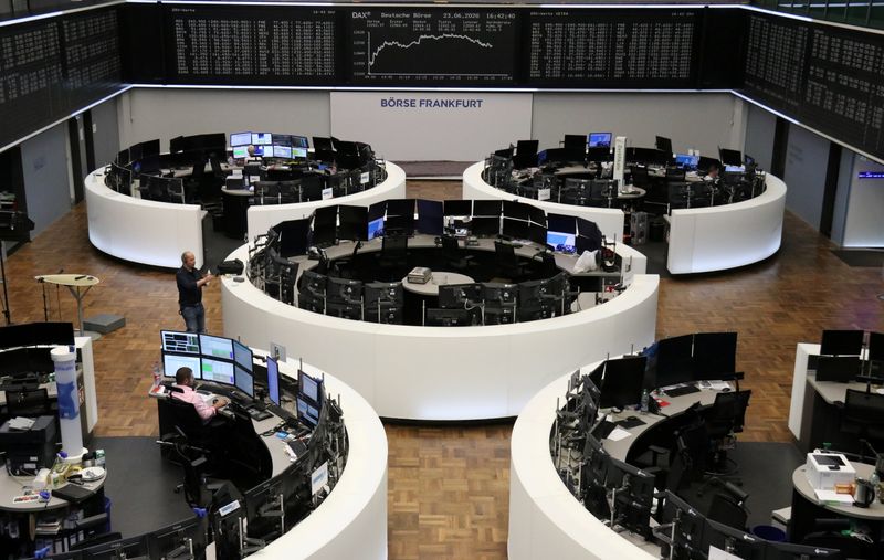 The German share price index DAX graph is pictured at