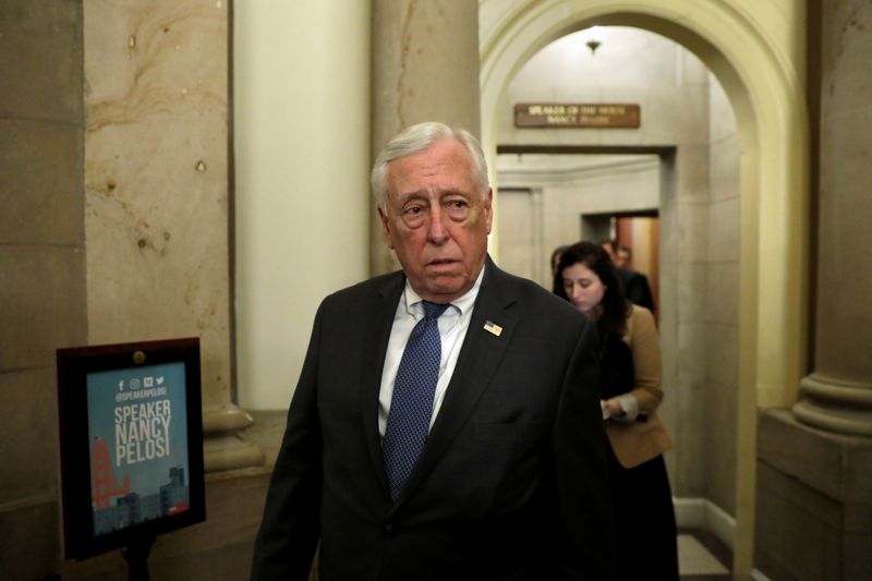 House Majority Leader Steny Hoyer (D-MD) walks out from the