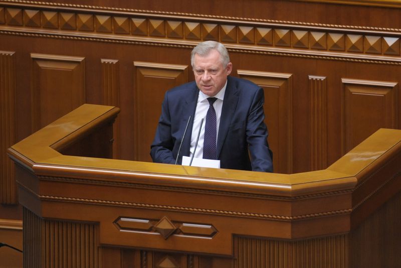 Ukraine’s Central Bank Governor Yakiv Smoliy attends a parliamentary session