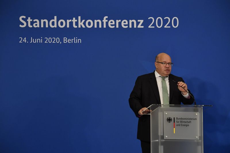 Germany’s Federal Economy Minister Peter Altmaier gives a news conference
