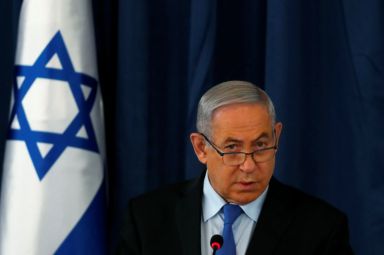 Israeli Prime Minister Benjamin Netanyahu holds the weekly cabinet meeting