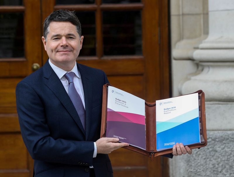 FILE PHOTO: Irish Finance Minister Paschal Donohoe presents Budget 2020