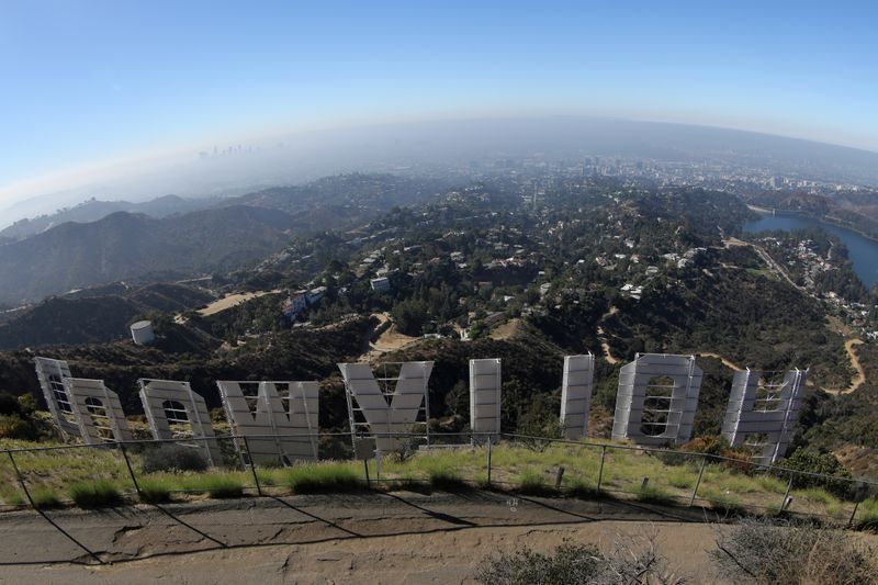 FILE PHOTO: Los Angeles is seen from behind the Hollywood