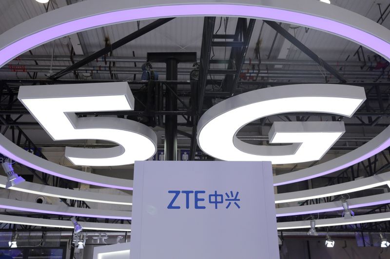 FILE PHOTO: The logo for ZTE, a popular pick among