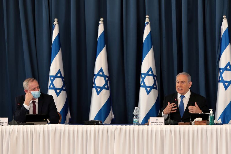 Israeli Prime Minister Netanyahu holds a weekly cabinet meeting in