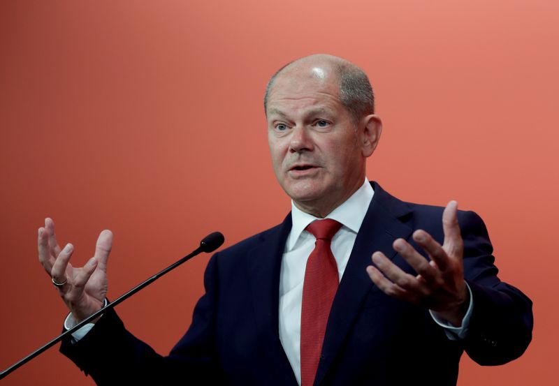 German Finance Minister and Vice-Chancellor Scholz attends a news conference