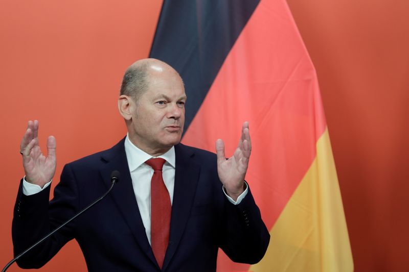 German Finance Minister and Vice-Chancellor Scholz attends a news conference