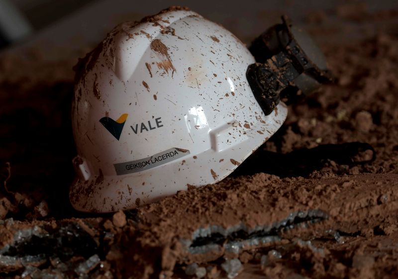 FILE PHOTO: A helmet with a logo of Vale SA