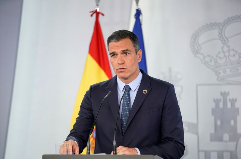 FILE PHOTO: News conference of Spanish Prime Minister Pedro Sanchez