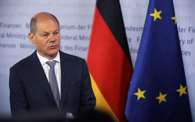 German Finance Minister Scholz attends a Reuters interview in Berlin