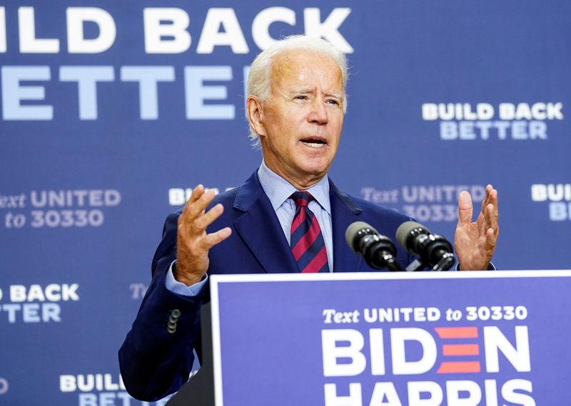 FILE PHOTO: Joe Biden, Democratic U.S. presidential nominee, speaks in