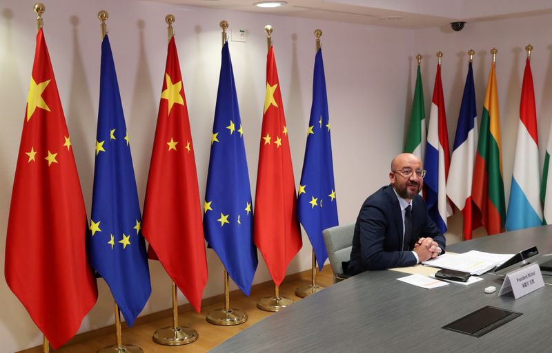 FILE PHOTO: EU holds a virtual summit with China