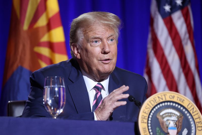 FILE PHOTO: U.S. President Donald Trump in Phoenix