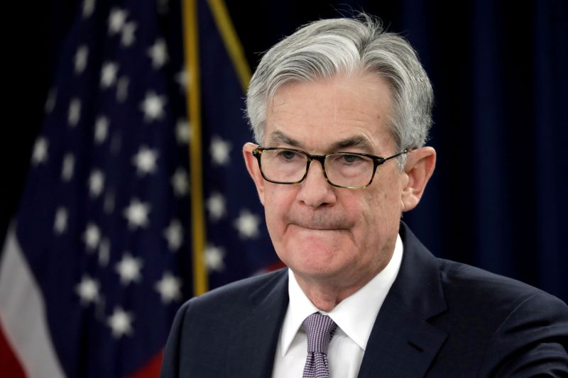FILE PHOTO: Jerome Powell holds a news conference in Washington