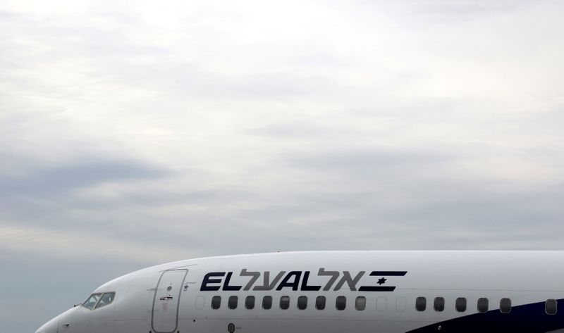 An Israel El Al airlines plane is seen after its