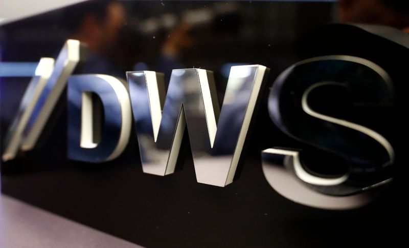 Logo of Deutsche Bank’s asset management unit DWS is pictured
