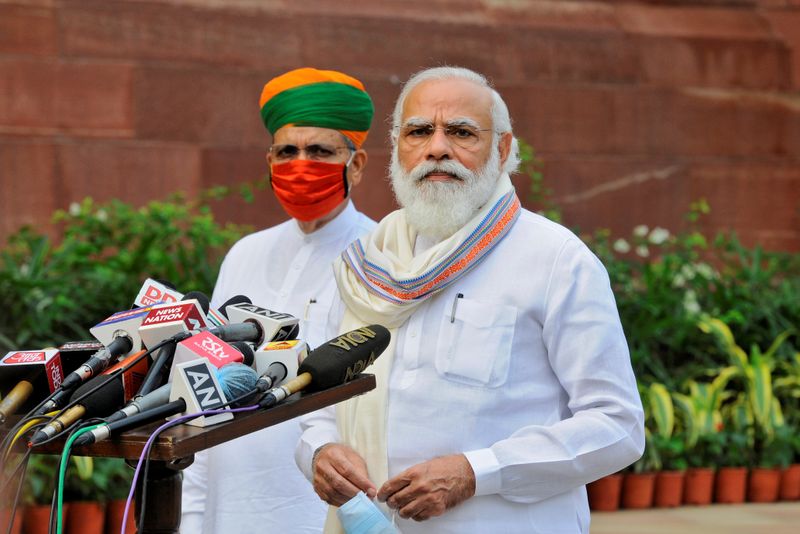 India’s PM Modi speaks to media in New Delhi