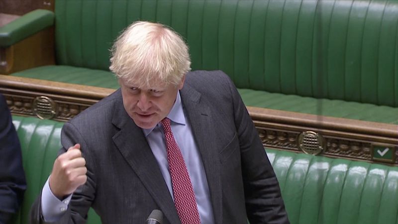 Britain’s PM Johnson attends the weekly question time debate in