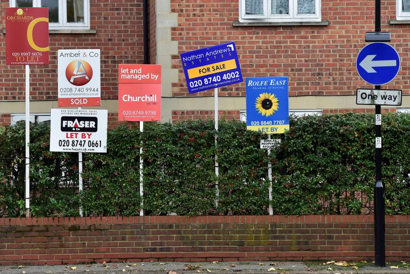 FILE PHOTO: Property sale and rental signs are seen next