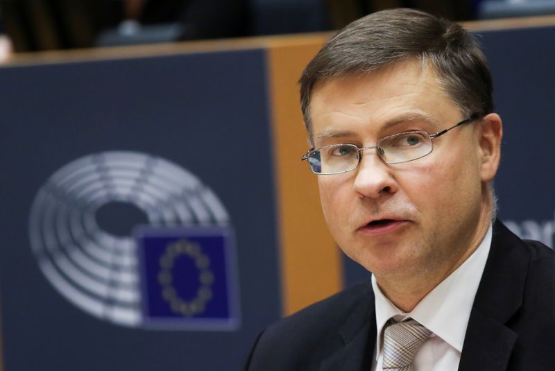 European Commission Vice President Dombrovskis attends his hearing, in Brussels