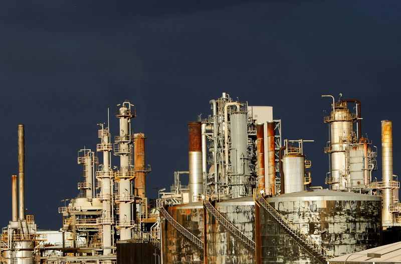 FILE PHOTO: A view of the Mobil oil refinery at