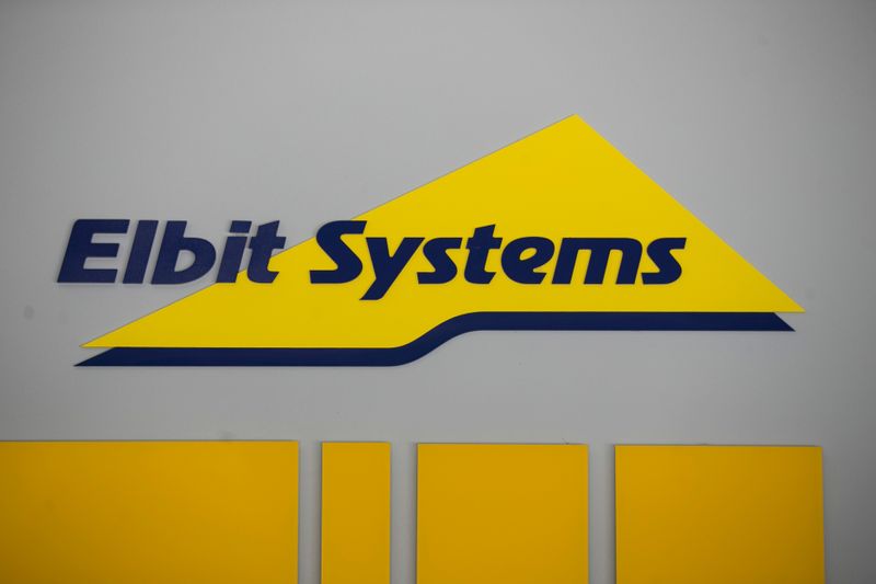 FILE PHOTO: Logo of Israeli defence electronics firm Elbit Systems