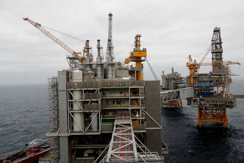FILE PHOTO: A general view of Equinor’s Johan Sverdrup oilfield