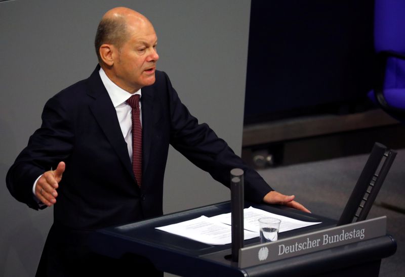 FILE PHOTO: German Finance Minister Olaf Scholz attends a session