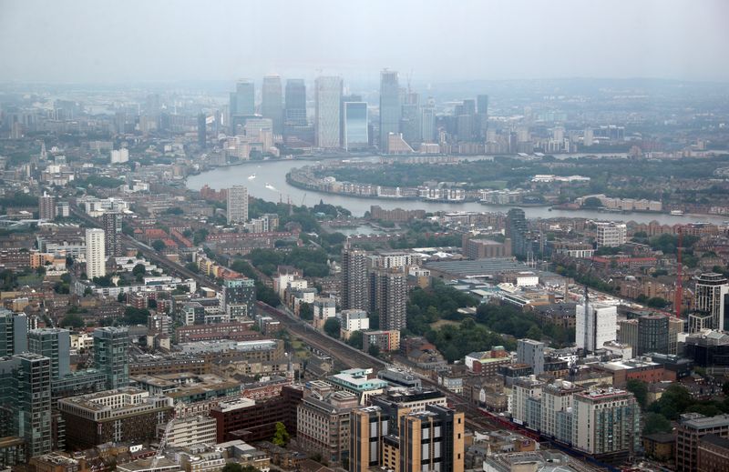 FILE PHOTO: The Canary Wharf financial district is seen from
