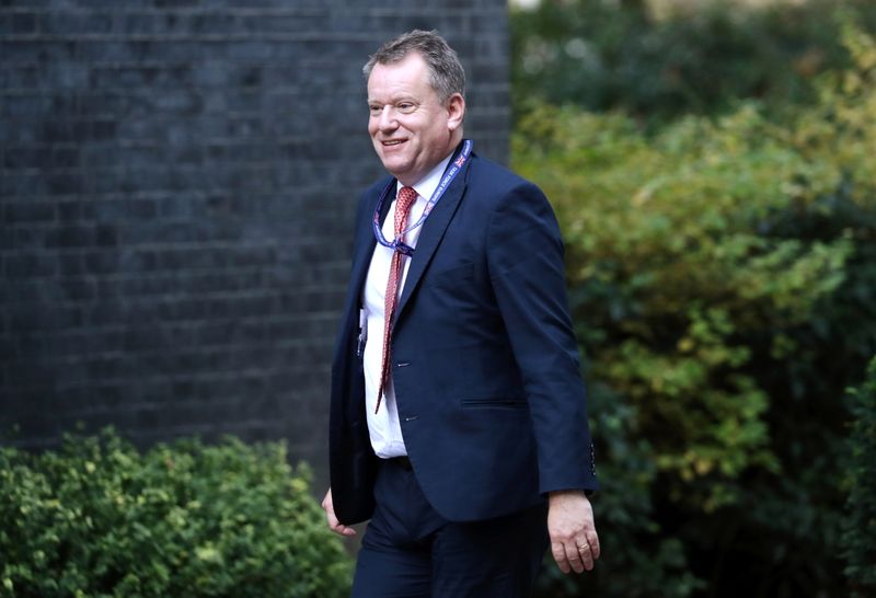 Britain’s Chief negotiator David Frost walks outside Downing Street in