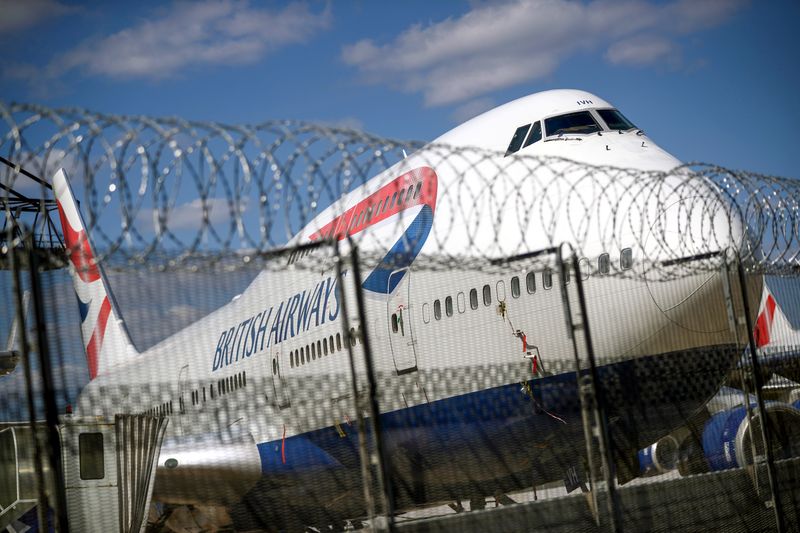FILE PHOTO: A British Airways Boeing 747 is seen at
