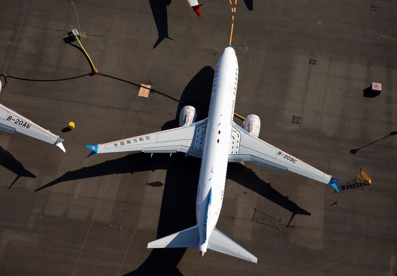 A China Southern Airlines Boeing 737 MAX 8 aircraft is