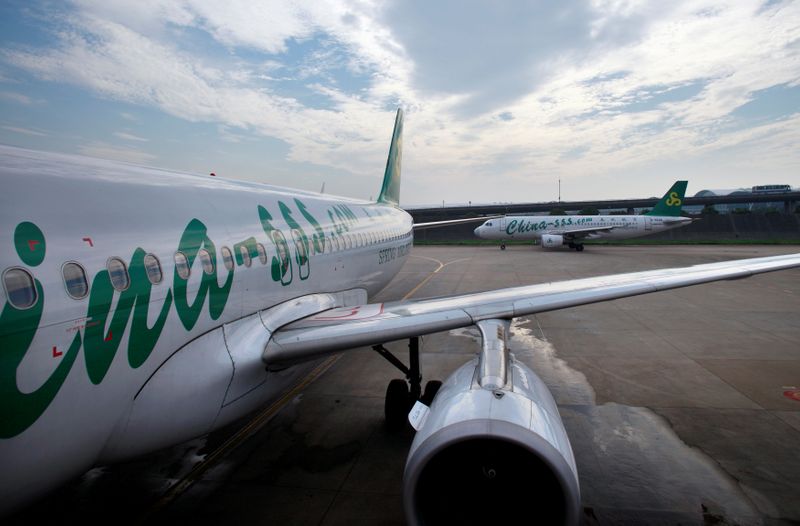 FILE PHOTO: File picture of Spring Airlines’ Airbus A320 aircraft