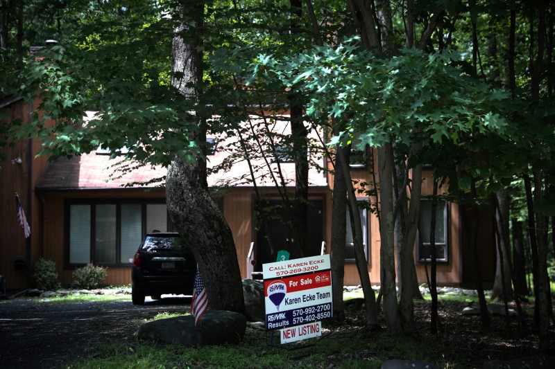An unoccupied home is seen in the Penn Estates development