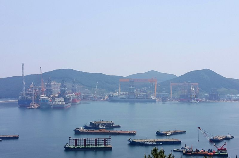 FILE PHOTO: Daewoo Shipbuilding & Marine Engineering’s shipyard is seen