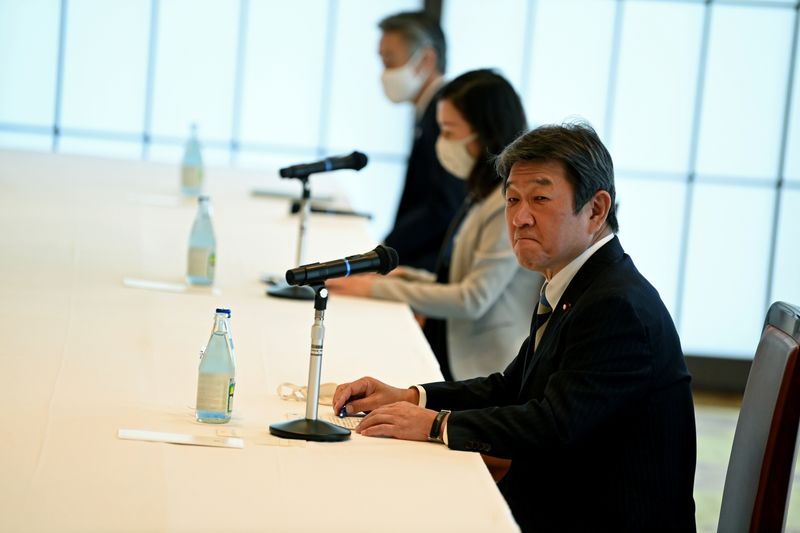 Japan’s Foreign Minister Motegi attends a bilateral meeting with U.S.