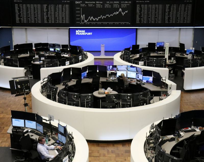 The German share price index DAX graph at the stock