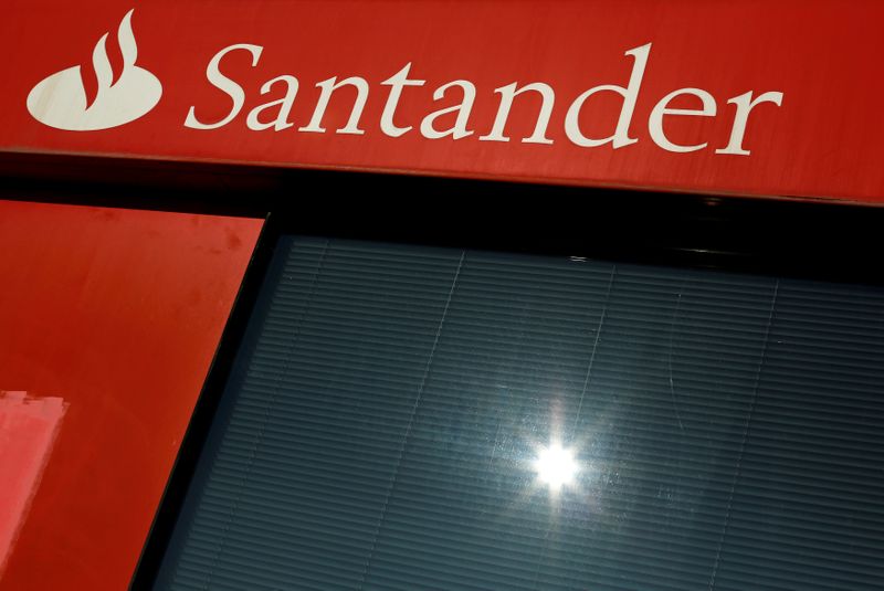 FILE PHOTO: A logo of Santander, the euro zone’s largest