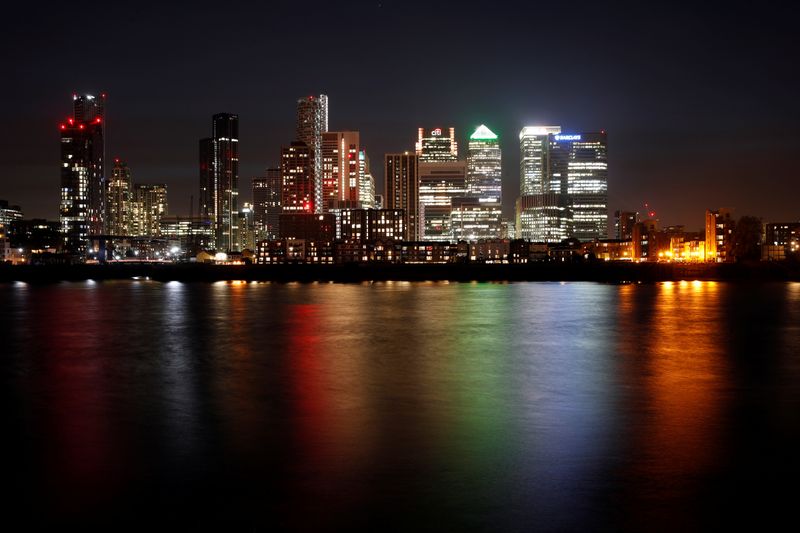 Canary Wharf business district in London