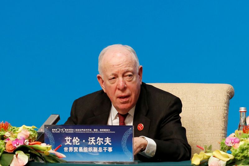 WTO Deputy Director-General Wolff speaks at a news conference following