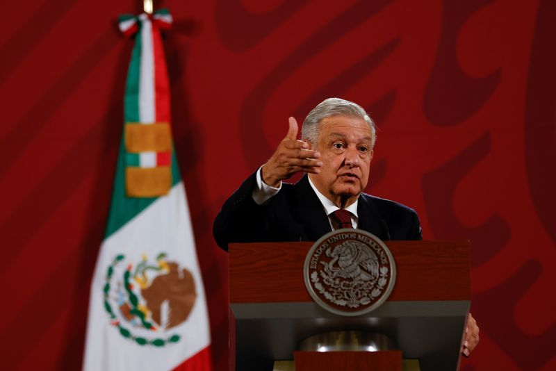 FILE PHOTO: Mexico’s President Andres Manuel Lopez Obrador gestures during