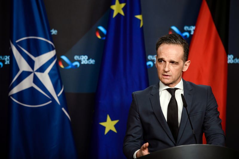 German Foreign Minister Heiko Maas speaks during a virtual news