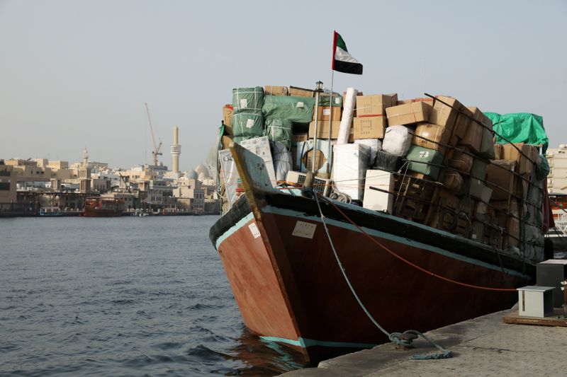 FILE PHOTO: A dhow loaded with goods bound for Iran
