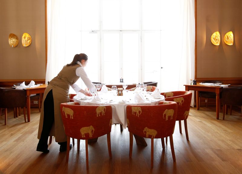 FILE PHOTO: General view shows restaurant of hotel castle Elmau